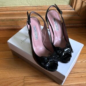Charles David Black Bow tie heels - US 7.5